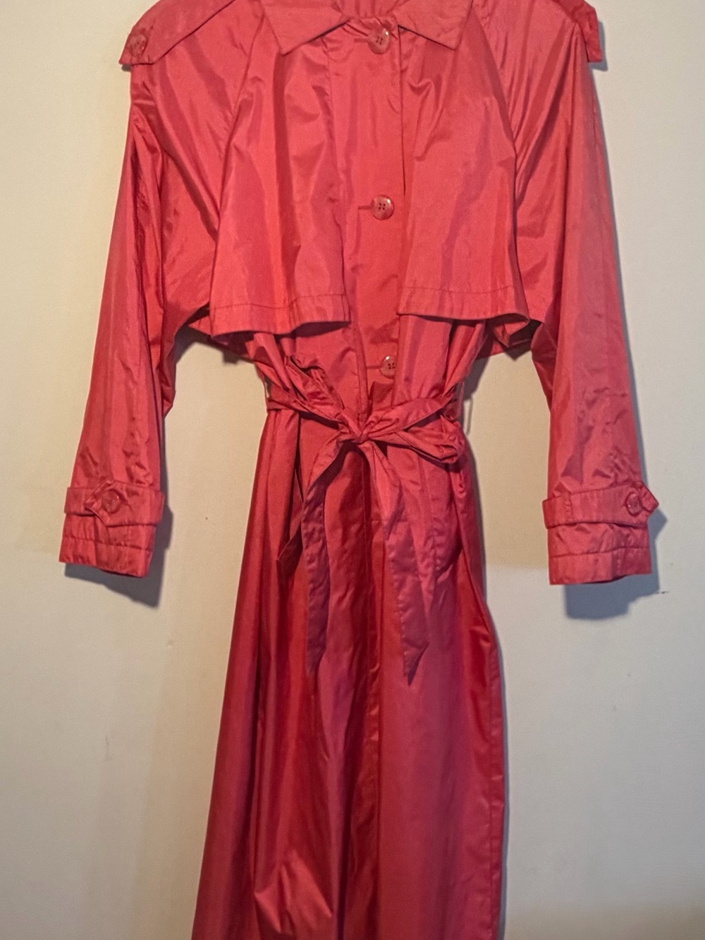 Worthington Vintage 80s Women's Trench Coat Jacket Size 10P Pink Lightweight